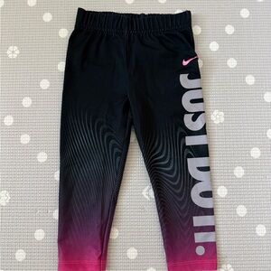 Nike Kids Gradient Black and Pink Leggings
